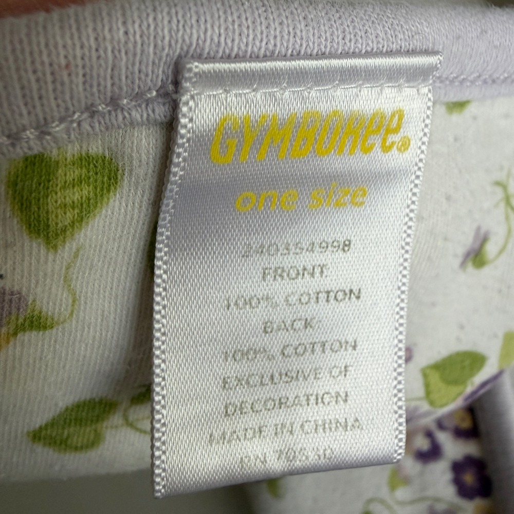 Gymboree Vintage 2008 Baby Girl Snappy Dresser Purple Flower Cotton Baby Blanket - Picture 5 of 7
